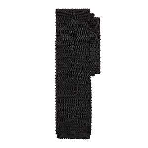 Solid Knit Tie - Black